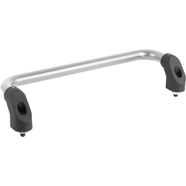 Tubular Handle Angled A=350, L=380, H=55, 5, Aluminum Natural Anodized Comp: Plastic, Black, D=M08X30